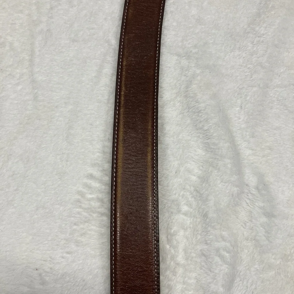 Nordstrom Men's Shop Brown Leather Belt – Size 46‎ Made in USA, Polished Buckle